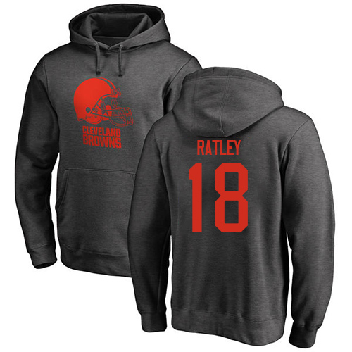 Men Cleveland Browns Damion Ratley Ash Jersey #18 NFL Football One Color Pullover Hoodie Sweatshirt
